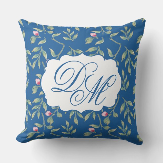 Skydiver Blue Wedding Keepsake Throw Pillow Kudde (Framsida)