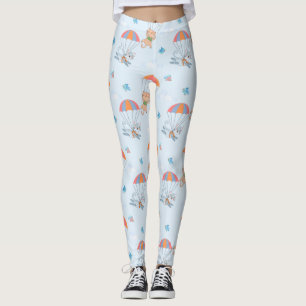Skydiver Cat Seamless Mönster Leggings
