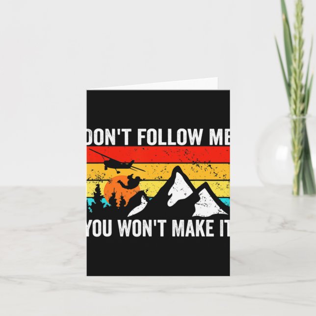 Skydiver Dont Follow Me I Do Stud Things Skydivi  Kort (Framsida)