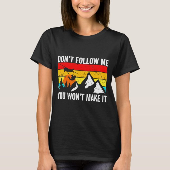 Skydiver Dont Follow Me I Do Stud Things Skydivi  T Shirt (Framsida)