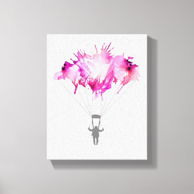 Skydiver Fallskärm Skydiving Parachuting Art Gift Canvastryck (Framsida)