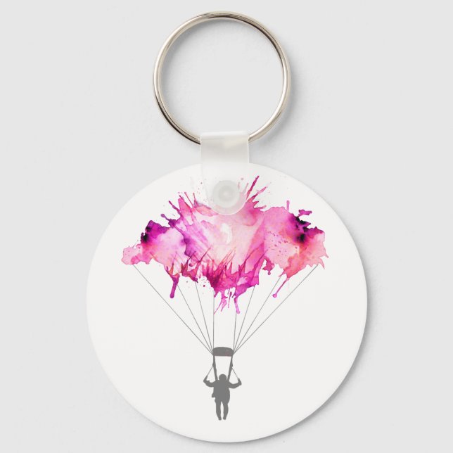 Skydiver Fallskärm Skydiving Parachuting Art Gift Nyckelring (Framsida)