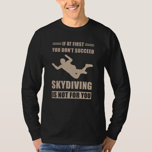 Skydiver Fallskärm T Shirt (Framsida)