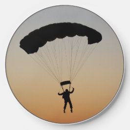 Skydiver Fallskärm vid Sunset Himlar Diver
