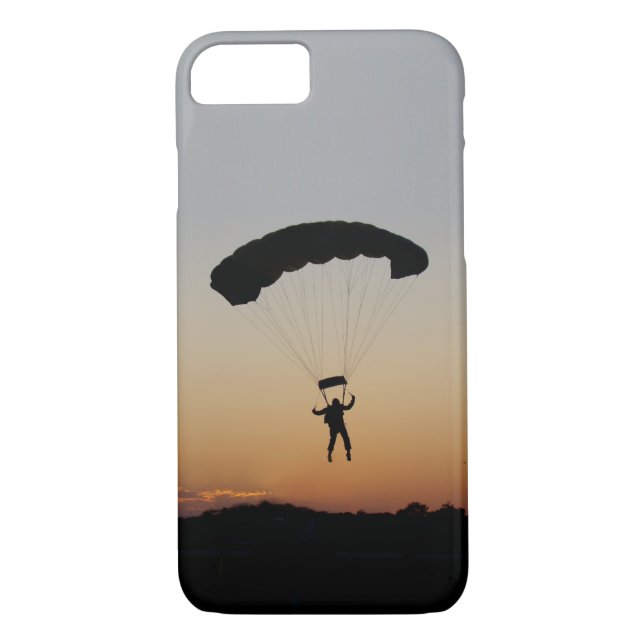 Skydiver Fallskärm vid Sunset Himlar Diver Case-Mate iPhone Skal (Baksida)