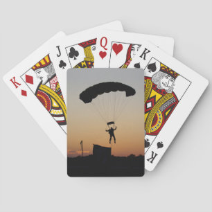 Skydiver Fallskärm vid Sunset Himlar Diver Casinokort