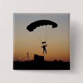 Skydiver Fallskärm vid Sunset Himlar Diver Knapp