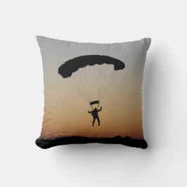 Skydiver Fallskärm vid Sunset Himlar Diver Kudde