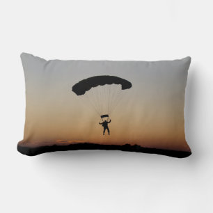 Skydiver Fallskärm vid Sunset Himlar Diver Lumbarkudde