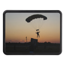 Skydiver Fallskärm vid Sunset Himlar Diver Skydd För Dragkrok