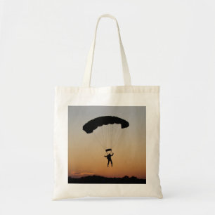 Skydiver Fallskärm vid Sunset Himlar Diver Tygkasse