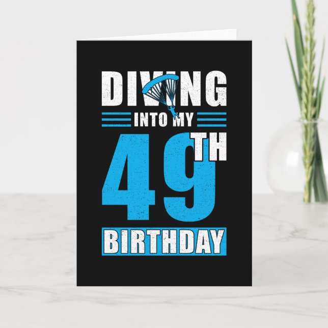 Skydiver Gift 49:e födelsedagen Kort (Framsida)