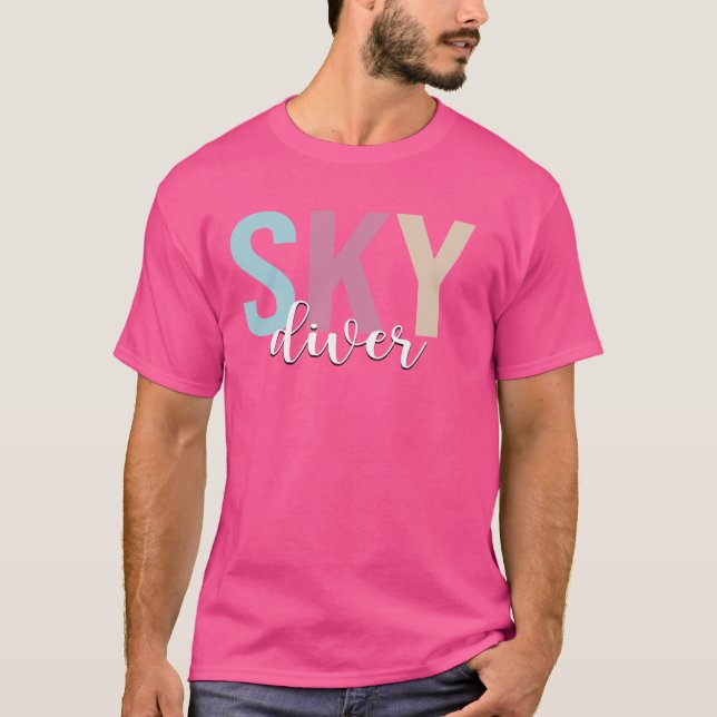 Skydiver Himmel dyving Skydive Parachuting T Shirt (Framsida)