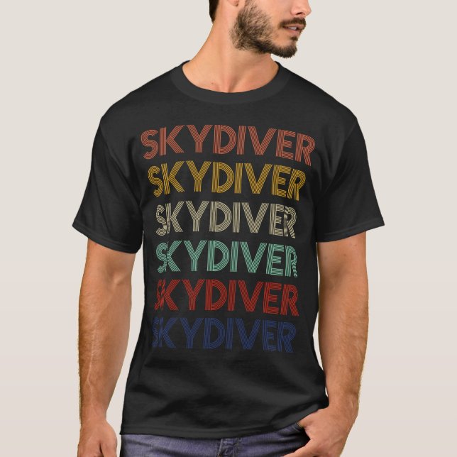 SKYDIVER Retro. SKYDIVER Vintage T-shirt (Framsida)