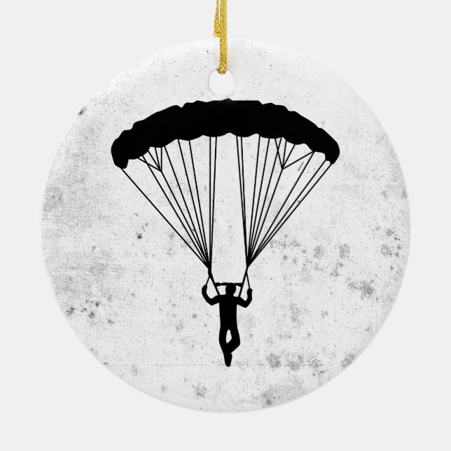 skydiver silhouette julgransprydnad keramik (Baksidan)