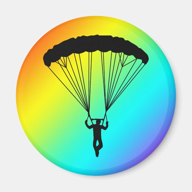 skydiver silhouette magnet (Framsidan)