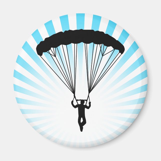 skydiver silhouette magnet (Framsidan)
