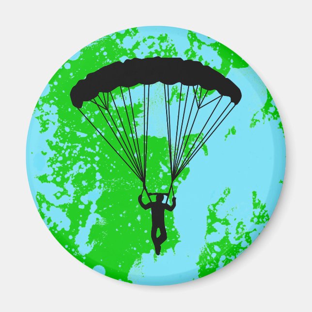 skydiver silhouette magnet (Framsidan)