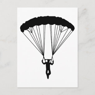 skydiver silhouette vykort