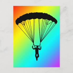 skydiver silhouette vykort