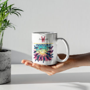 Skydivers embrace the Sunset Jumbo Mugg