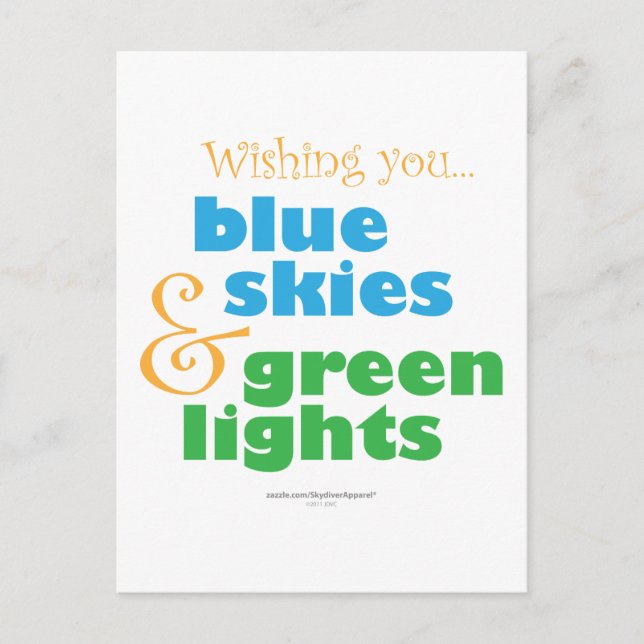 Skydivers önskar vykort (Framsida)