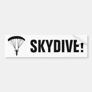 skydiversilhouette bildekal