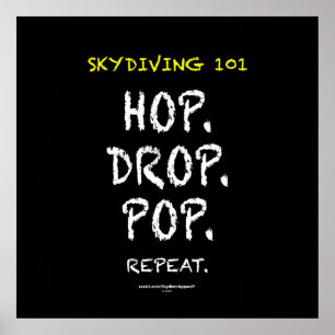 Skydiving 101 - Skutt. Släpp. Pop. Upprepa. Poster