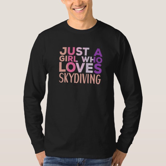 Skydiving Apparel Parachute Skydiver for Women   T Shirt (Framsida)
