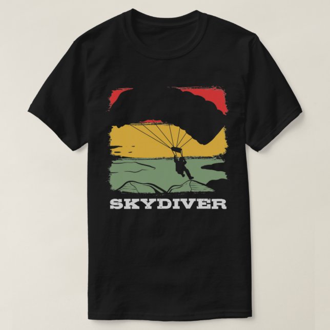Skydiving Basejumper Paragliding Aerial Sports T Shirt (Design framsida)