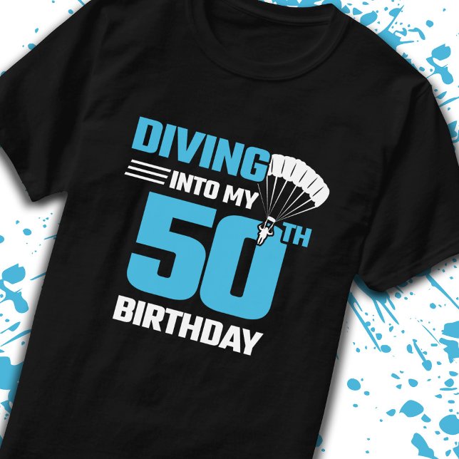 Skydiving Birthday - 50:e - Första gången Skydivin T Shirt (Skapare uppladdad)