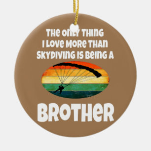 Skydiving Brother Skydiver Syskon Retro Sunset Julgransprydnad Keramik