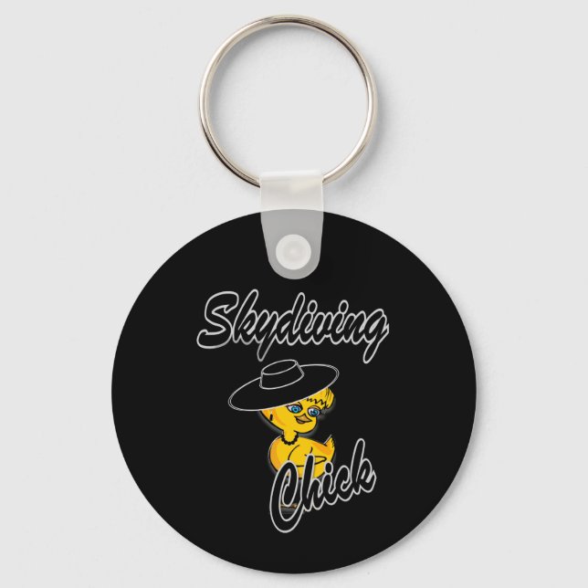 Skydiving Chick #4 Nyckelring (Framsida)