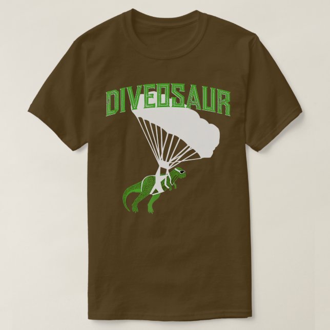 Skydiving Dinosaur  Prehistoric Parachutist Gift  T Shirt (Design framsida)
