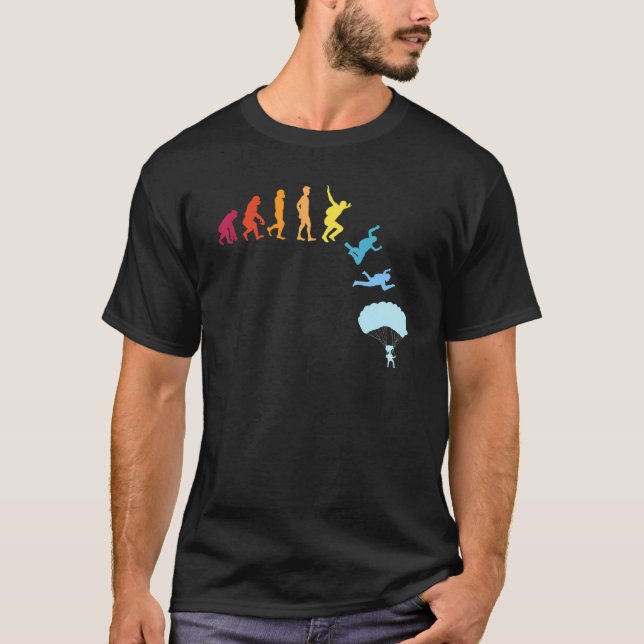 Skydiving Evolution Fallskärm Skydiver 1 T Shirt (Framsida)