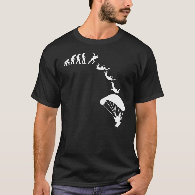 Skydiving Evolution Fallskärm T Shirt (Framsida)