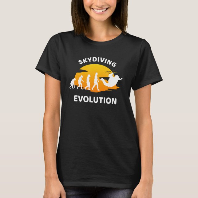 Skydiving Evolution-flygplansutrustning för Skydiv T Shirt (Framsida)