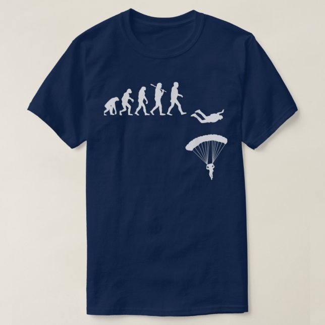 Skydiving Evolution Skydiver Parachuting T Shirt (Design framsida)