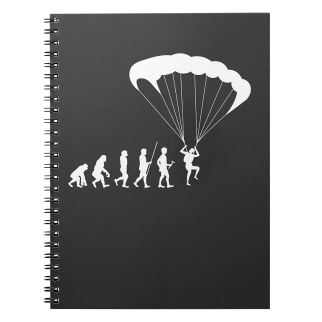 Skydiving Evolution Sport Hobby Paraglider Anteckningsbok (Framsidan)
