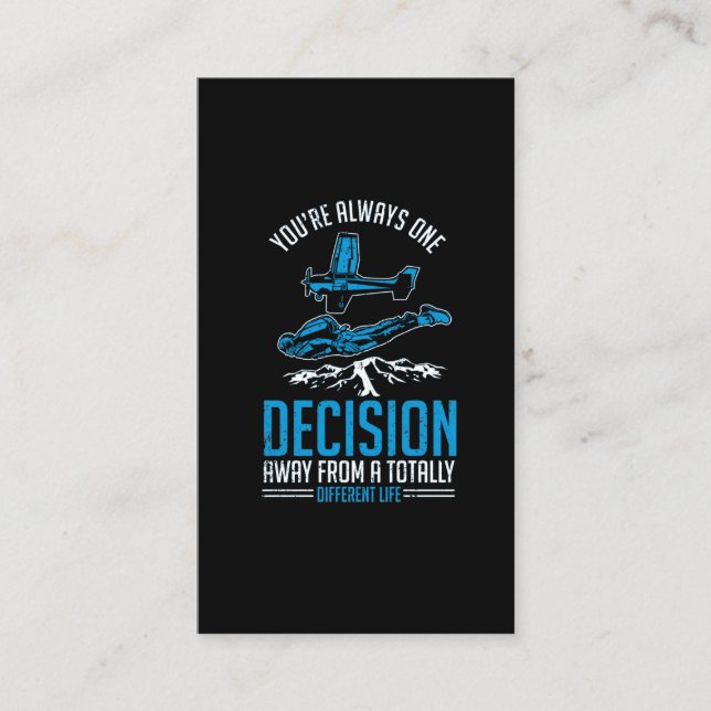 Skydiving Extreme Sport Älskare Hobby Paraglider Visitkort (Framsida)