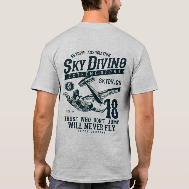 Skydiving Extreme Sport Tee Shirt (Baksida)