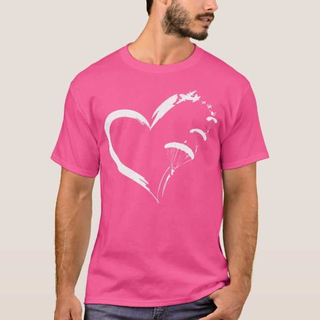 Skydiving Fallskärm Paraglide Heart T Shirt (Framsida)