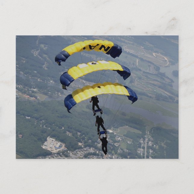 Skydiving Fallskärm Vykort (Framsida)