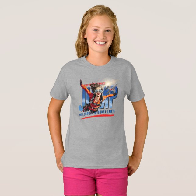 Skydiving-Feel Freedom Above the Clouds | Kids T Shirt (Hel framsida)