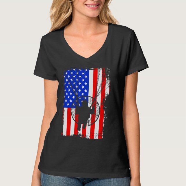 Skydiving Flagga Paragliding Paramotor Shirt T (Framsida)