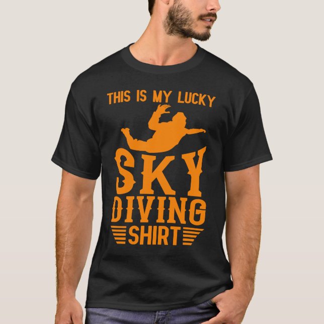 Skydiving För manar Women Coola Lucky Skydiver T Shirt (Framsida)
