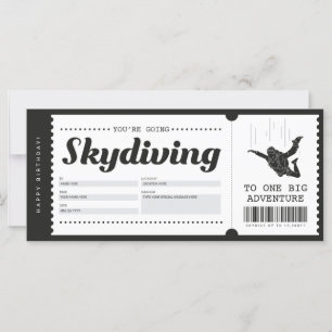 Skydiving Gift Biljett Voucher-certifikat