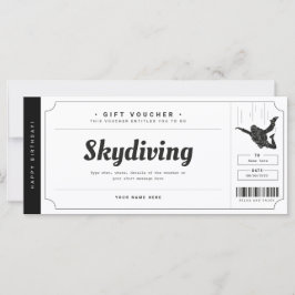 Skydiving Gift Biljett Voucher-certifikat