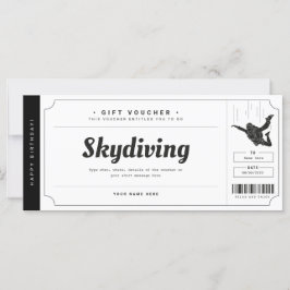 Skydiving Gift Biljett Voucher-certifikat