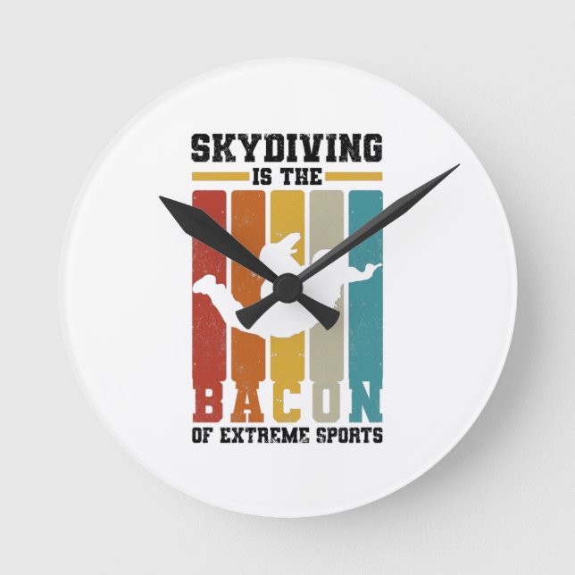 Skydiving Gifts | Skydiver Basejumping Fallskärm Rund Klocka (Framsida)